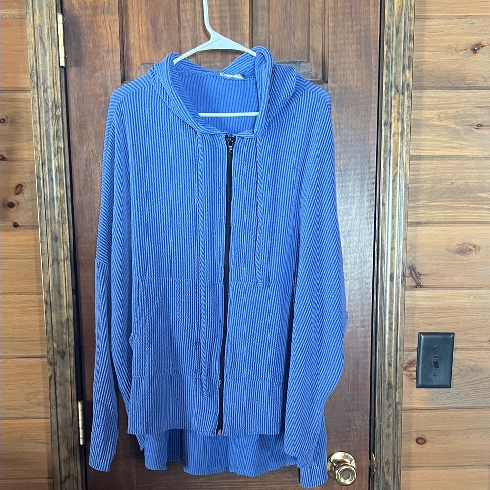 Blue Zip-Up Hoodie
